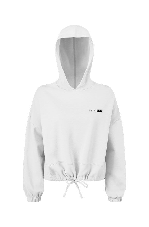 Ladies' Cropped Oversize Hooded Sweatshirt